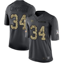 Limited Men's Earl Campbell Black Jersey - #34 Football Tennessee Titans 2016 Salute to Service