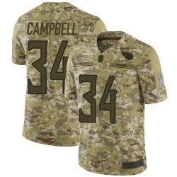 Limited Men's Earl Campbell Camo Jersey - #34 Football Tennessee Titans 2018 Salute to Service