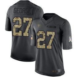 Limited Men's Eddie George Black Jersey - #27 Football Tennessee Titans 2016 Salute to Service