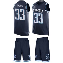 Limited Men's Dion Lewis Navy Blue Jersey - #33 Football Tennessee Titans Tank Top Suit