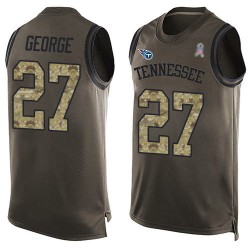 Limited Men's Eddie George Green Jersey - #27 Football Tennessee Titans Salute to Service Tank Top