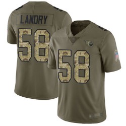 Limited Men's Harold Landry Olive/Camo Jersey - #58 Football Tennessee Titans 2017 Salute to Service