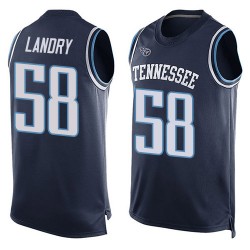 Limited Men's Harold Landry Navy Blue Jersey - #58 Football Tennessee Titans Player Name & Number Tank Top