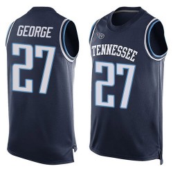 Limited Men's Eddie George Navy Blue Jersey - #27 Football Tennessee Titans Player Name & Number Tank Top