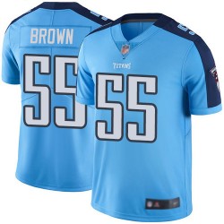 Limited Men's Jayon Brown Light Blue Jersey - #55 Football Tennessee Titans Rush Vapor Untouchable