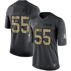 Limited Men's Jayon Brown Black Jersey - #55 Football Tennessee Titans 2016 Salute to Service