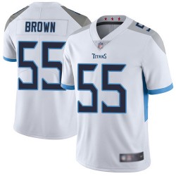 Limited Men's Jayon Brown White Road Jersey - #55 Football Tennessee Titans Vapor Untouchable