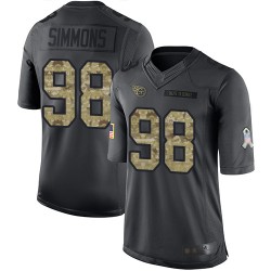 Limited Men's Jeffery Simmons Black Jersey - #98 Football Tennessee Titans 2016 Salute to Service