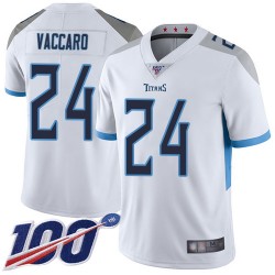 Limited Men's Kenny Vaccaro White Road Jersey - #24 Football Tennessee Titans 100th Season Vapor Untouchable