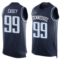 Limited Men's Jurrell Casey Navy Blue Jersey - #99 Football Tennessee Titans Player Name & Number Tank Top