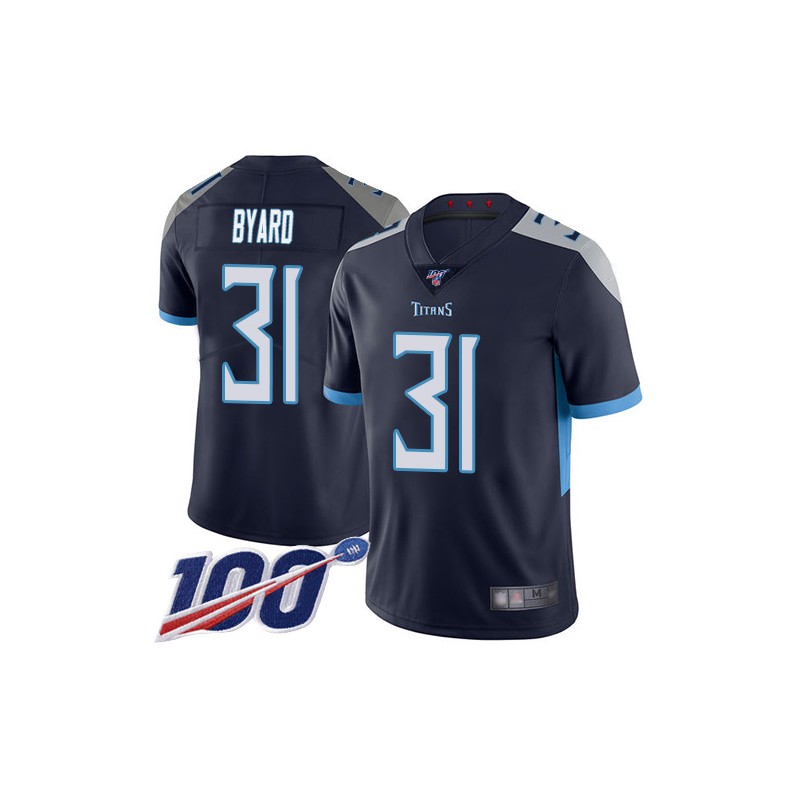 Limited Men's Kevin Byard Navy Blue Home Jersey - #31 Football Tennessee  Titans 100th Season Vapor Untouchable Size 40/M