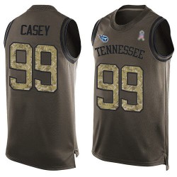 Limited Men's Jurrell Casey Green Jersey - #99 Football Tennessee Titans Salute to Service Tank Top