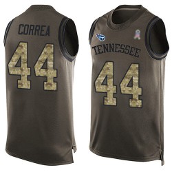 Limited Men's Kamalei Correa Green Jersey - #44 Football Tennessee Titans Salute to Service Tank Top