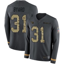 Limited Men's Kevin Byard Black Jersey - #31 Football Tennessee Titans Salute to Service Therma Long Sleeve