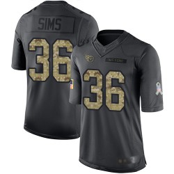 Limited Men's LeShaun Sims Black Jersey - #36 Football Tennessee Titans 2016 Salute to Service