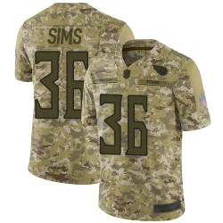 Limited Men's LeShaun Sims Camo Jersey - #36 Football Tennessee Titans 2018 Salute to Service