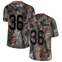 Limited Men's LeShaun Sims Camo Jersey - #36 Football Tennessee Titans Rush Realtree