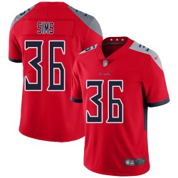 Limited Men's LeShaun Sims Red Jersey - #36 Football Tennessee Titans Inverted Legend
