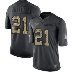 Limited Men's Malcolm Butler Black Jersey - #21 Football Tennessee Titans 2016 Salute to Service