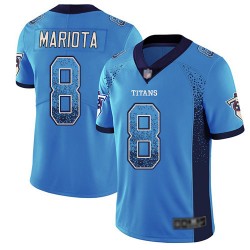 Limited Men's Marcus Mariota Blue Jersey - #8 Football Tennessee Titans Rush Drift Fashion