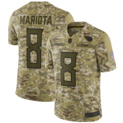 Limited Men's Marcus Mariota Camo Jersey - #8 Football Tennessee Titans 2018 Salute to Service