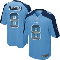 Limited Men's Marcus Mariota Light Blue Jersey - #8 Football Tennessee Titans Strobe