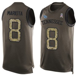 Limited Men's Marcus Mariota Green Jersey - #8 Football Tennessee Titans Salute to Service Tank Top