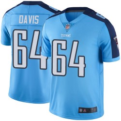 Limited Men's Nate Davis Light Blue Jersey - #64 Football Tennessee Titans Rush Vapor Untouchable
