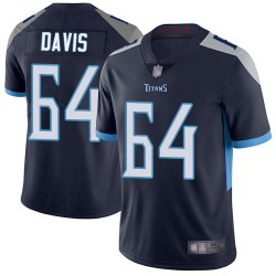 Limited Men's Nate Davis Navy Blue Home Jersey - #64 Football Tennessee Titans Vapor Untouchable