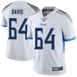 Limited Men's Nate Davis White Road Jersey - #64 Football Tennessee Titans Vapor Untouchable