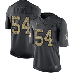Limited Men's Rashaan Evans Black Jersey - #54 Football Tennessee Titans 2016 Salute to Service