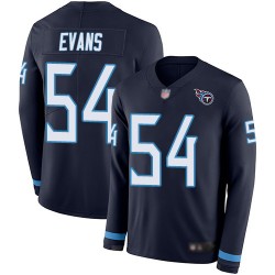 Limited Men's Rashaan Evans Navy Blue Jersey - #54 Football Tennessee Titans Therma Long Sleeve