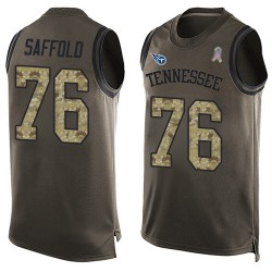 Limited Men's Rodger Saffold Green Jersey - #76 Football Tennessee Titans Salute to Service Tank Top