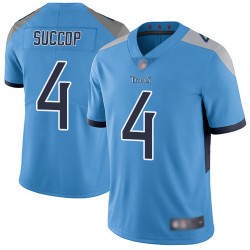 Limited Men's Ryan Succop Light Blue Alternate Jersey - #4 Football Tennessee Titans Vapor Untouchable