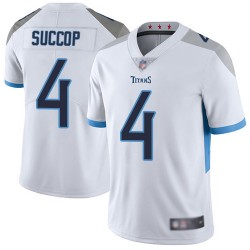 Limited Men's Ryan Succop White Road Jersey - #4 Football Tennessee Titans Vapor Untouchable