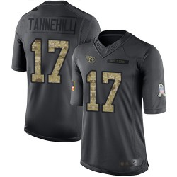 Limited Men's Ryan Tannehill Black Jersey - #17 Football Tennessee Titans 2016 Salute to Service