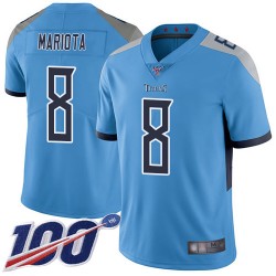 Limited Men's Marcus Mariota Light Blue Alternate Jersey - #8 Football Tennessee Titans 100th Season Vapor Untouchable