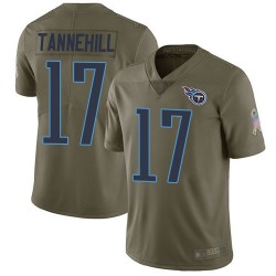 Limited Men's Ryan Tannehill Olive Jersey - #17 Football Tennessee Titans 2017 Salute to Service