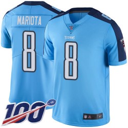 Limited Men's Marcus Mariota Light Blue Jersey - #8 Football Tennessee Titans 100th Season Rush Vapor Untouchable
