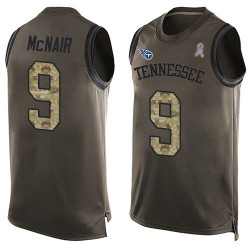 Limited Men's Steve McNair Green Jersey - #9 Football Tennessee Titans Salute to Service Tank Top