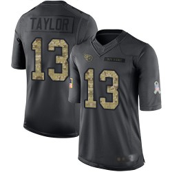 Limited Men's Taywan Taylor Black Jersey - #13 Football Tennessee Titans 2016 Salute to Service