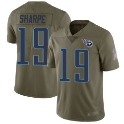 Limited Men's Tajae Sharpe Olive Jersey - #19 Football Tennessee Titans 2017 Salute to Service