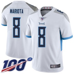 Limited Men's Marcus Mariota White Road Jersey - #8 Football Tennessee Titans 100th Season Vapor Untouchable