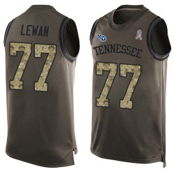 Limited Men's Taylor Lewan Green Jersey - #77 Football Tennessee Titans Salute to Service Tank Top