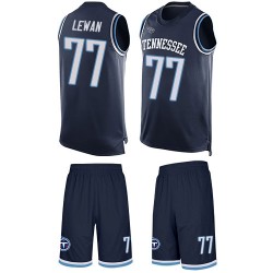 Limited Men's Taylor Lewan Navy Blue Jersey - #77 Football Tennessee Titans Tank Top Suit
