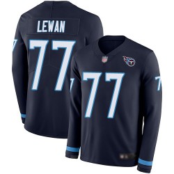 Limited Men's Taylor Lewan Navy Blue Jersey - #77 Football Tennessee Titans Therma Long Sleeve