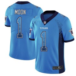 Limited Men's Warren Moon Blue Jersey - #1 Football Tennessee Titans Rush Drift Fashion
