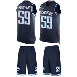 Limited Men's Wesley Woodyard Navy Blue Jersey - #59 Football Tennessee Titans Tank Top Suit
