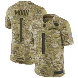 Limited Men's Warren Moon Camo Jersey - #1 Football Tennessee Titans 2018 Salute to Service