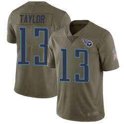 Limited Men's Taywan Taylor Olive Jersey - #13 Football Tennessee Titans 2017 Salute to Service